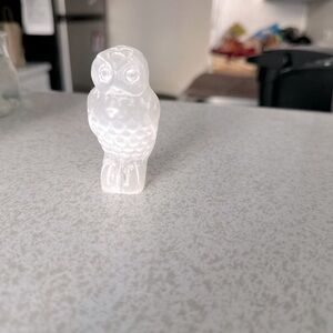 Raw Selenite Carved Owl
